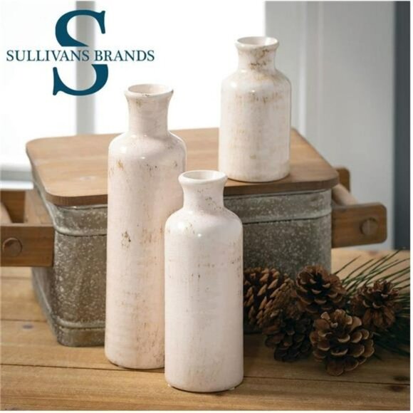 Sullivans Ceramic Vase Set- 3, Modern Farmhouse Home Décor Accents - Picture 6 of 6